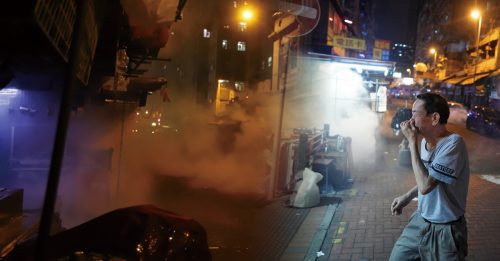 ◤反送中◢ 警无人街射催泪弹 遭居民指骂