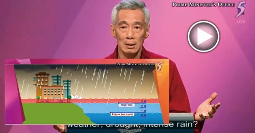海平面80年后升1米 李显龙：新加坡或会被淹