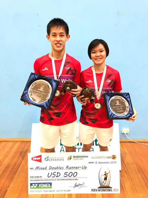 陈国煊与黄嘉恩夺得澳洲柏斯国际赛混双亚军。