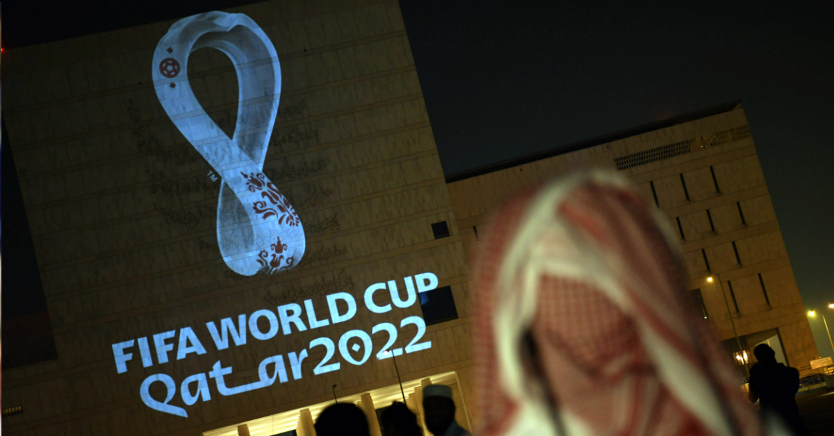 2022年卡塔尔世界杯会徽公布。（法新社）