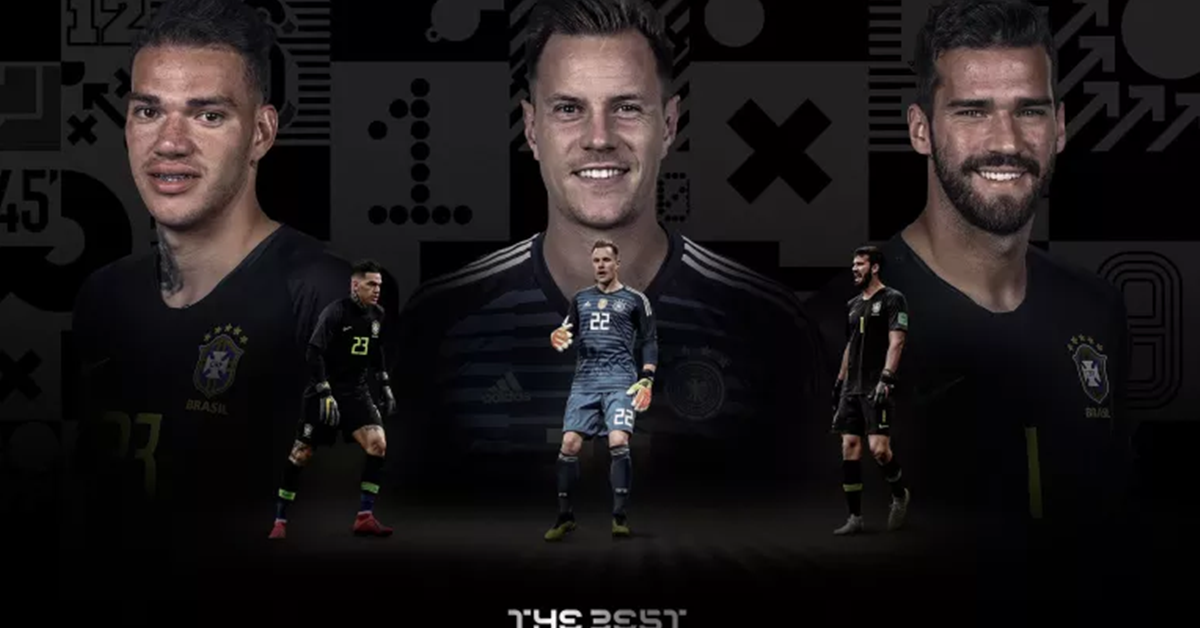 国际足联宣布阿利森（右起）、特尔施特根及埃德森，进入年度最佳门将决选名单。（国际足联官网）