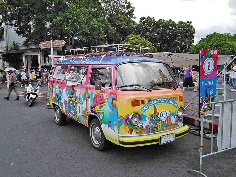 泰国观光局移动式旅游谘询服务车。
