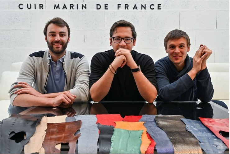 “Cuir Marin de France”创办人（左起）法劳尔特、马拉特雷和拉菲布尔。