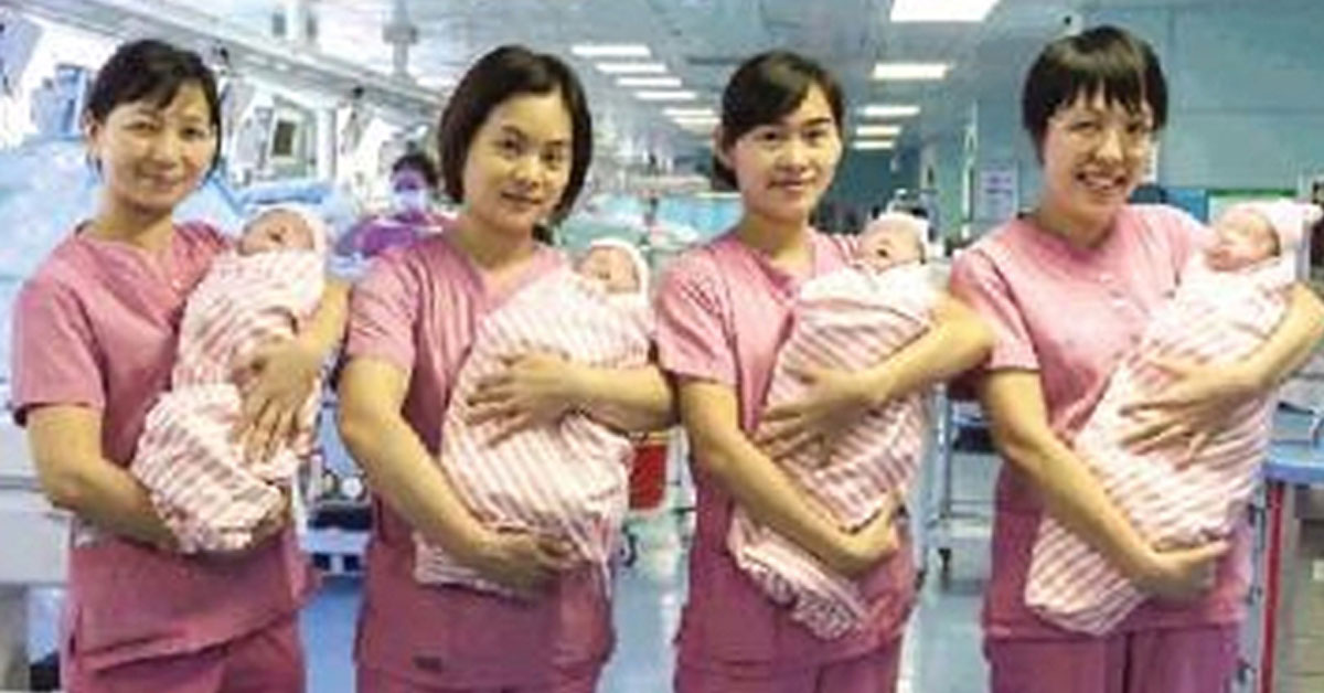 深圳妈妈诞下2男2女，院方称四胞胎出生率百万分之一。