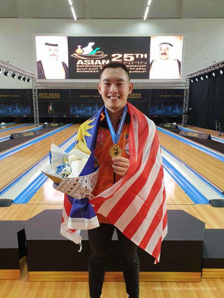陈财政夺得保龄球亚锦赛男子个人赛冠军。