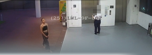 VTC提供影片截图，显示陈彦霖生前搭升降机的画面。