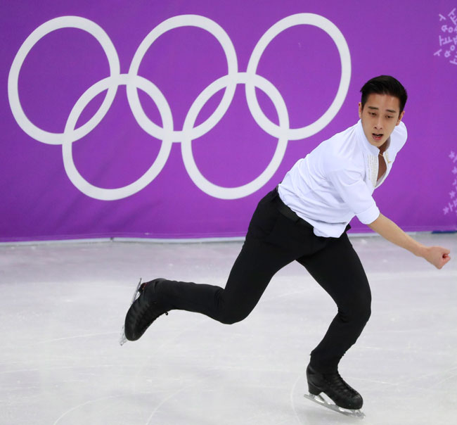 茹自杰在2018年平昌冬季奥运会演出。（欧新社）