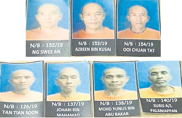 集体逃走的7名戒毒者。