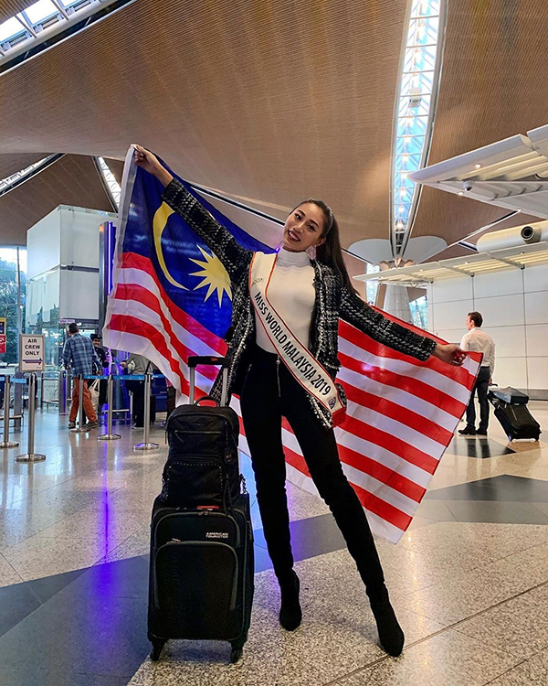 艾丽丝苏恩萧代表马来西亚，前往伦敦参加2019年世界小姐总决赛。