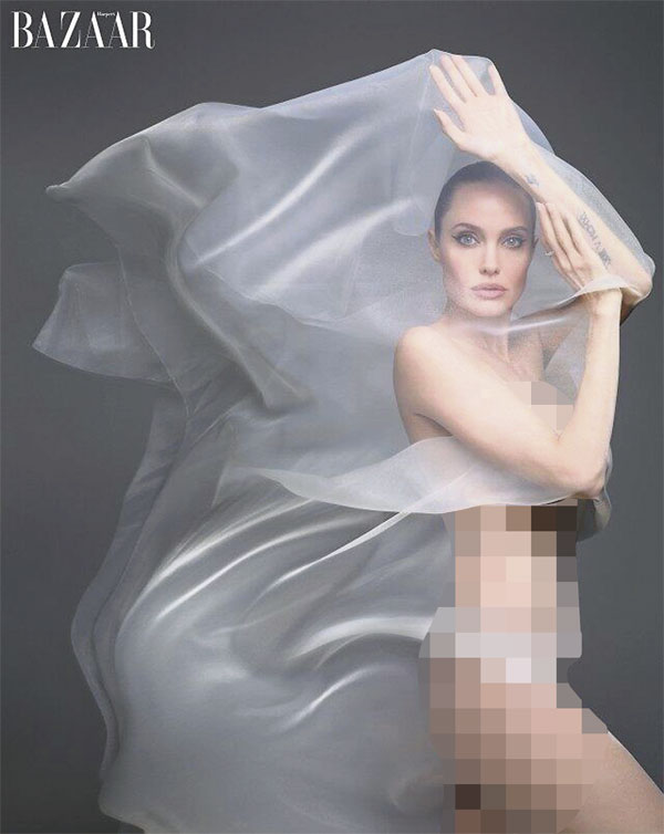 安芝莲娜祖莉全裸登上最新杂志封面。