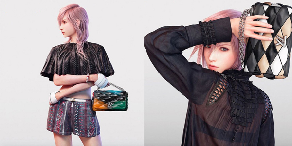 法国时尚品牌LV找来日本电玩《最终幻想XIII》女主角“雷光”，担任模特儿，开创时尚先河。