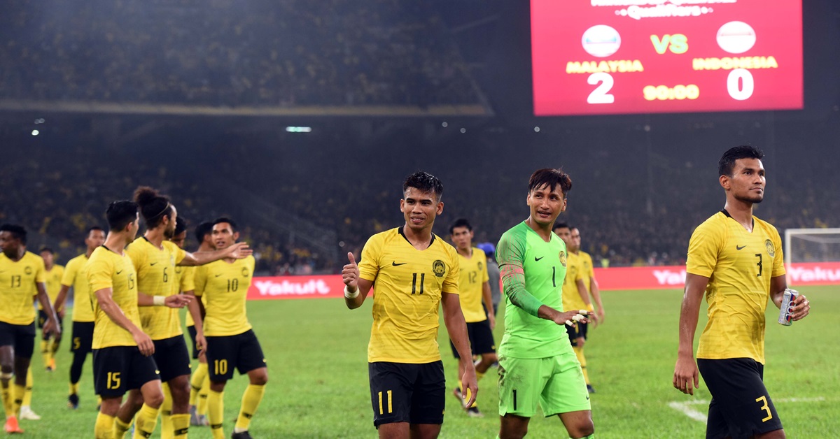 马来西亚队昂首步出武吉加里尔体育场。（
摄影：本报卢淑敏）
