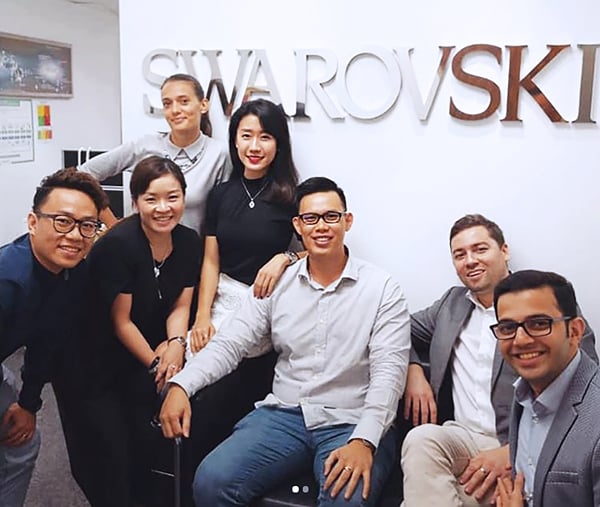 Jeff 及Ashley和Swarovski®东南亚高层同事大合照。