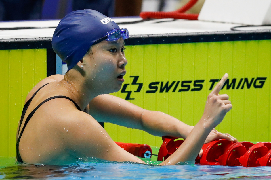 彭靖恩强势拿下女子100公尺蛙泳金牌。（欧新社）