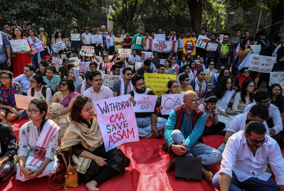 周六在孟买的反公民法修正案示威。（欧新社）