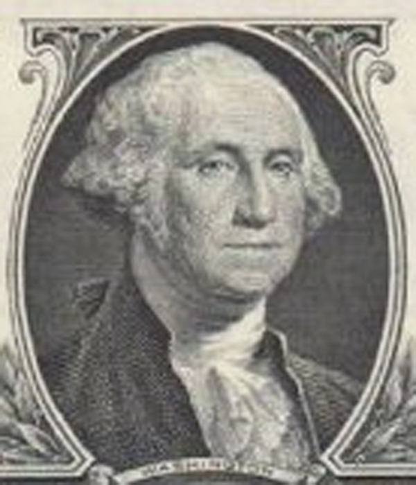 1美元正面上的华盛顿肖像。