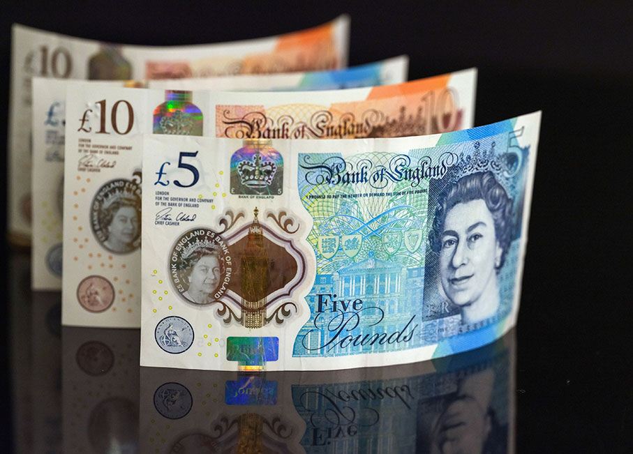 英镑兑令吉在一个月内强升2.7%。（彭博社）