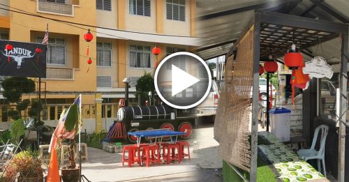 土展区马来餐厅抢先华裔 大红灯笼高高挂