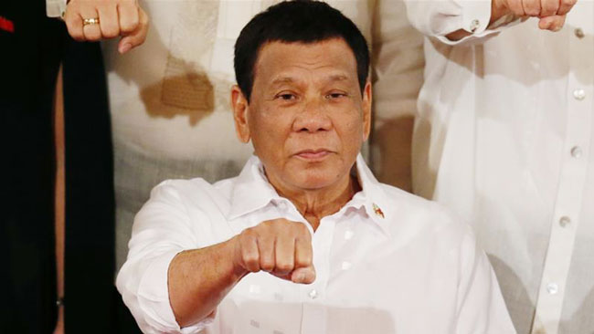 菲律宾总统迪泰特。（美联社）
