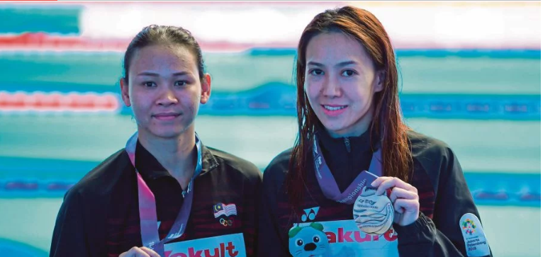 潘德丽拉（左）与梁敏仪凭藉去年世锦赛夺得银牌的表现获跳台双人赛参加资格。