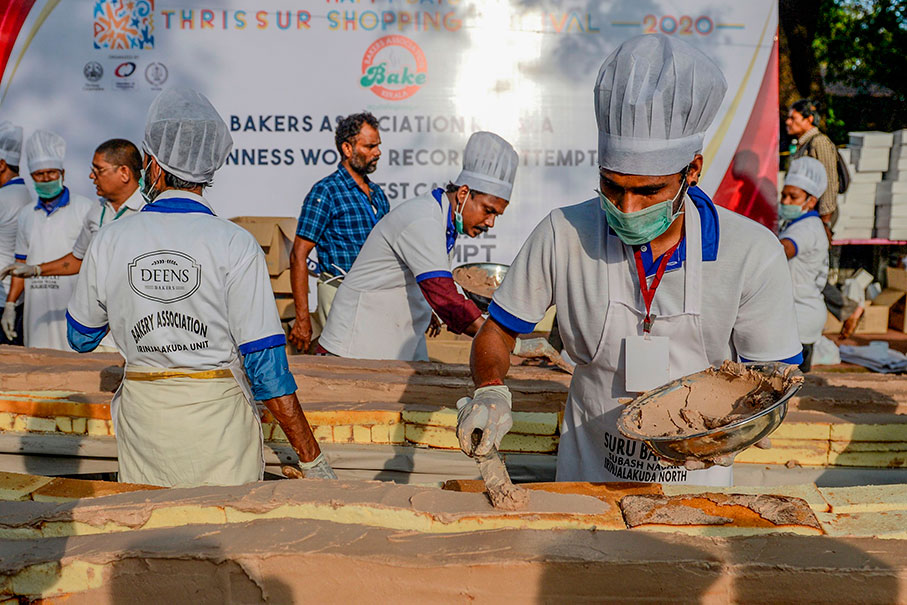 喀拉拉州烘焙協會欲經由這次紀錄，向全球展示他們的烘焙實力。（法新社）