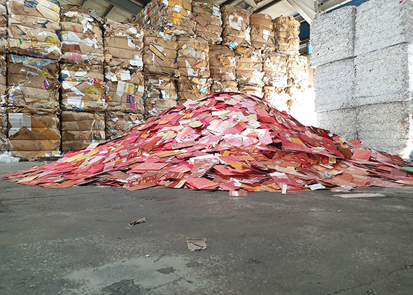 郑纸业循环公司2019年收集到超过5吨红包封套，其中一半还是全新、未开封的红包封。 