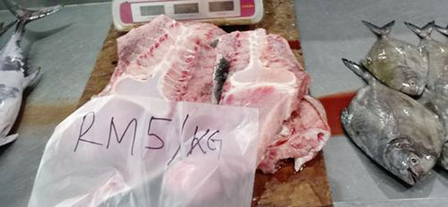 渔民低价出售鬼蝠魟肉，每公斤售价仅5令吉。