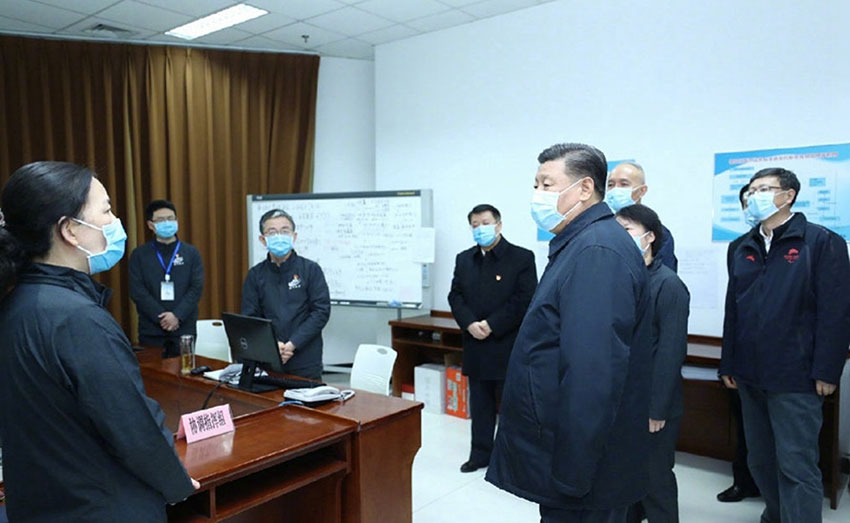 习近平早前在北京，调研指导武汉肺炎疫情防控工作。