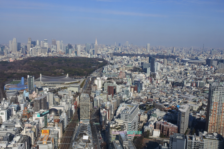 从Scramble Square观景台，可以360℃无死角俯瞰东京地平线。
