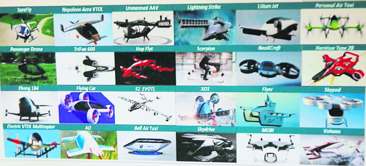 各种载人飞行载具的模拟图片。