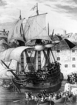 17世纪初英国帆船“五月花号”资料图。