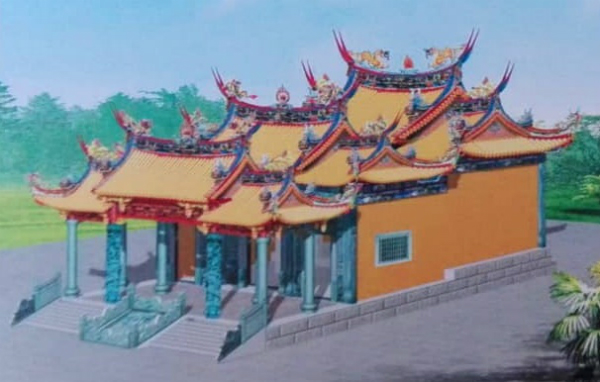 南天宫拟在默迪卡再也花园建新庙的概念图。