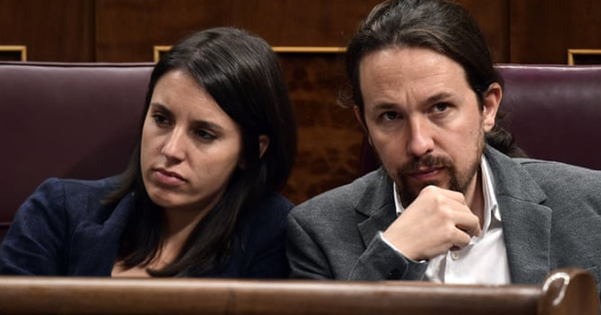 西班牙女性平等部长艾琳（左）确诊，其担任副首相的丈夫巴勃罗已被隔离。