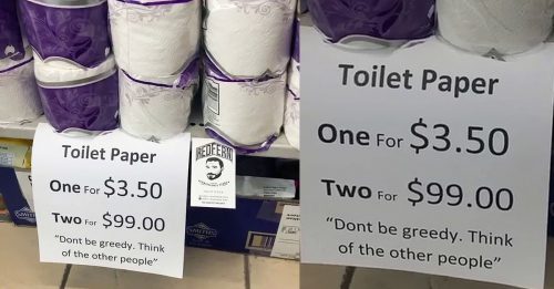 一卷厕纸$3.5  两卷厕纸$99