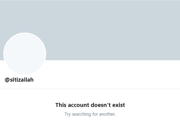 在推特上，已无法找到西蒂再拉的推特帐户。