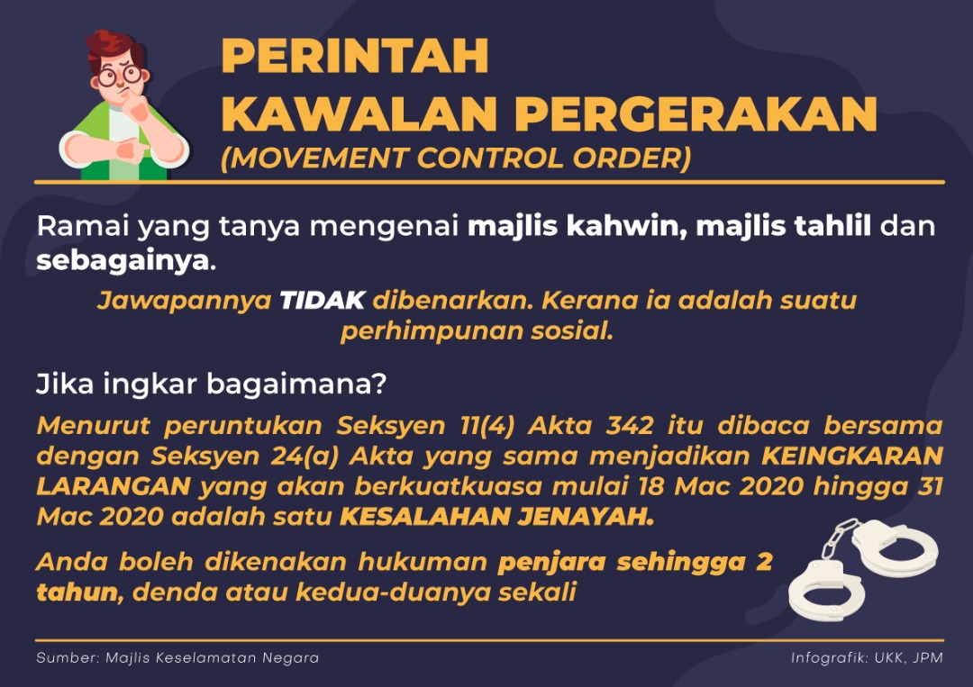首相署在推特回应,指婚礼及祈祷会不能举行,否则可被判处监禁2年。
