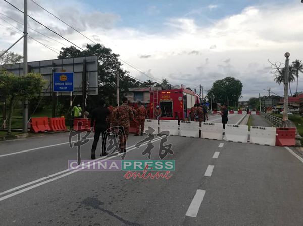 配合政府实行的行动管制，雪州乌鲁安南通往霹雳丹绒马林的跨州桥梁路段全面封锁。