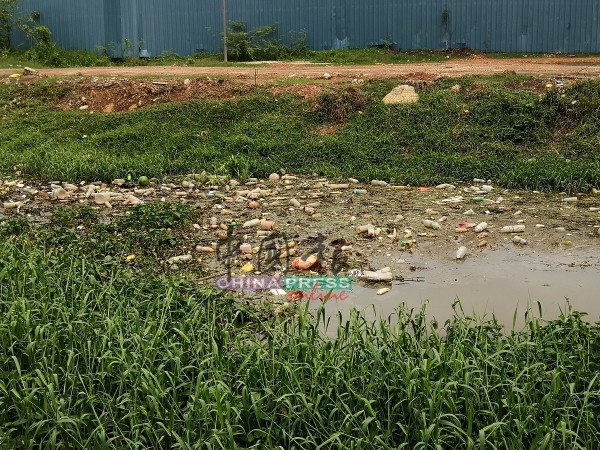 河上堆满垃圾，有塑料瓶、饭盒等，发出恶臭味，影响市容。