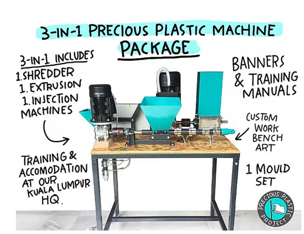 海猴计划设计的移动回收机，可透过回收塑料创建和销售可持续性产品。
