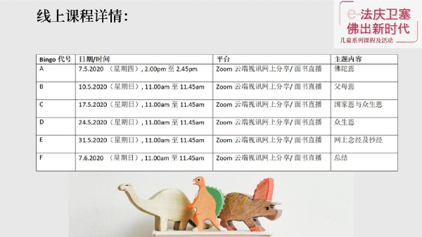 马佛青甲州联委会联合多个佛教团体推出线上课程。