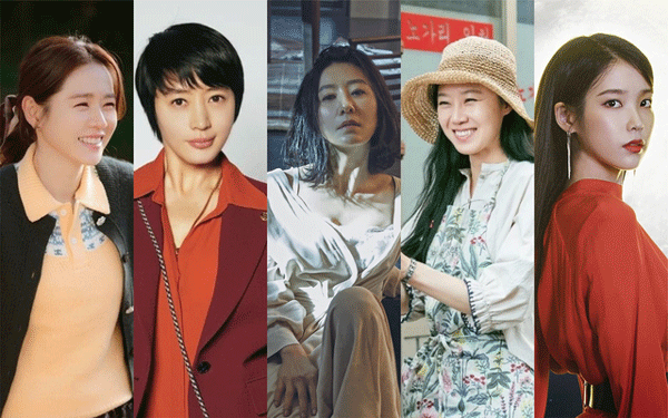 孙艺真（左图起）、金惠秀、金喜爱、孔孝真、IU将角逐本届百想艺术大赏电视部门的最佳女演员。