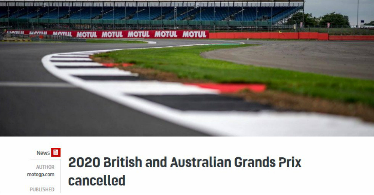 MotoGP官网宣布今年英国及澳洲站取消。