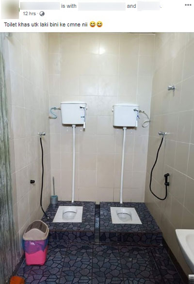 网民分享的奇葩双人厕所图。