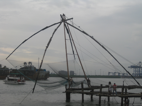 成为旅游景点的中国渔网。