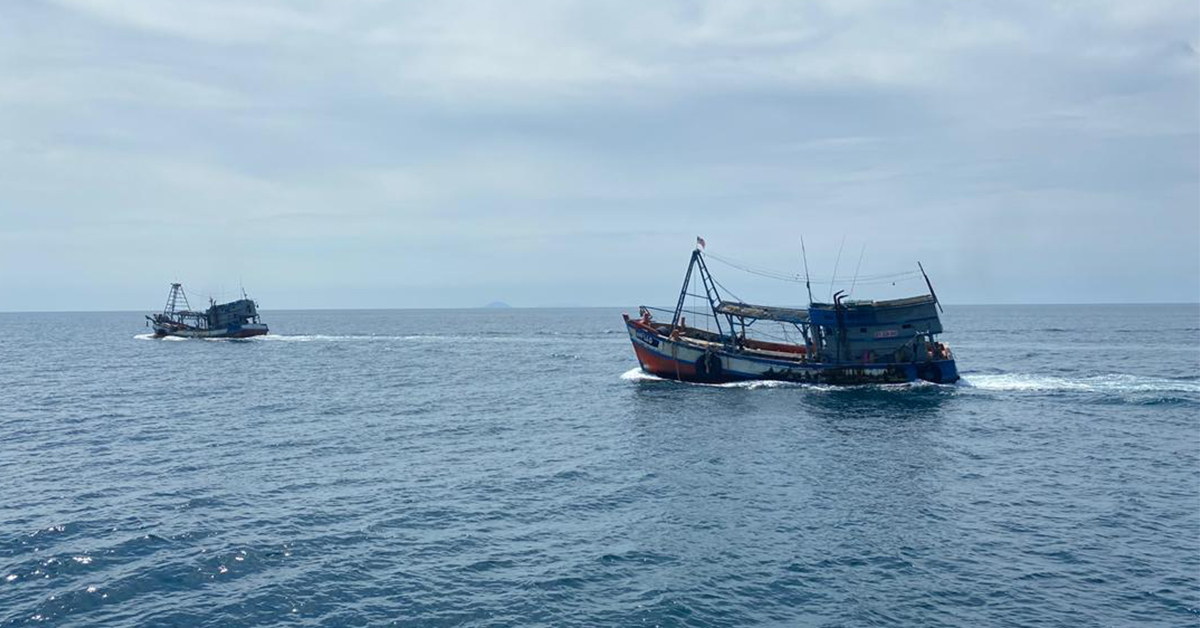 海事执法局扣查多艘非法渔船。