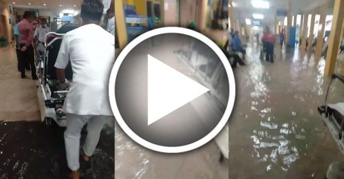 麻坡中央医院淹水 病患躺病床涉水疏散