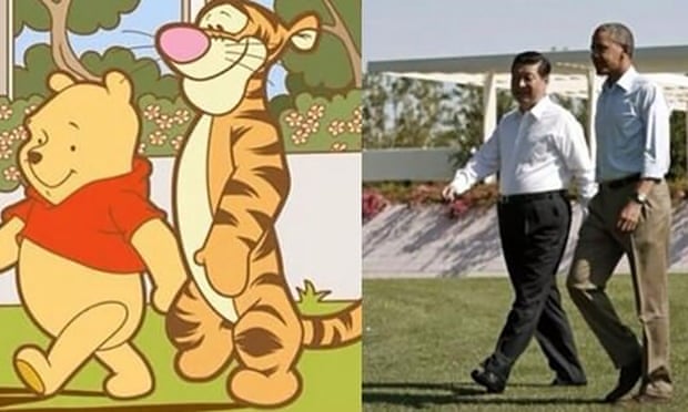 网民曾将维尼熊和跳跳虎走路的画面，和习近平和奥巴马会面的图片做对比。
