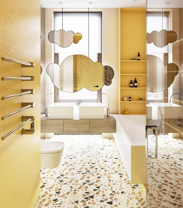 古金黄与其他色彩配搭，能够瞬间提高家的品味，让空间更富有内涵和高级质感。