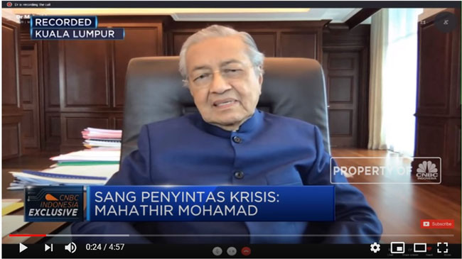 马哈迪指出，若有需要他可再次成为短期首相。