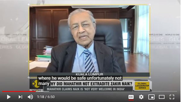 马哈迪解释为何他不把查基尔纳益引渡回国的原因。